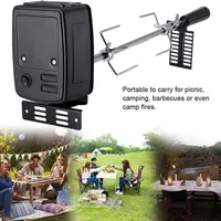 Kit de rôtissoire BBQ 4W universel en acier inoxydable chromé avec moteur à tige fendue, résistant à la chaleur, à la corrosion et étanche