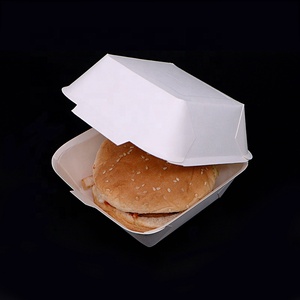 Tùy chỉnh Burger hộp không thấm mỡ thực phẩm dùng một lần cấp Takeaway Hamburger bao bì giấy vỏ sò Burger hộp - Product Image 4