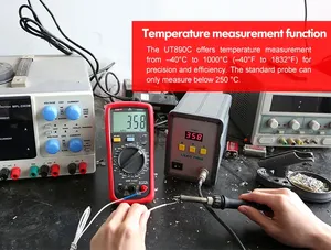 Multímetro Digital UNI-T UT890D+ de 6000 Lecturas, Medidor Manual de Frecuencia, Temperatura, Voltaje, Amperímetro AC, DMM, Probador de Capacitores, NCV - Product Image 6