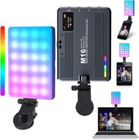Lumière vidéo RGB portable, panneau lumineux LED pour caméra, lumière LED pleine couleur 360°, CRI95+, intensité réglable 2500K-9000K