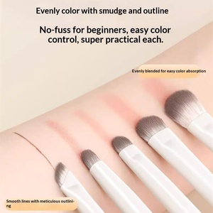 Juego de 10 Brochas de Maquillaje Profesionales de Pelo de Cabra Suave con Mangos de Resina Elegantes y de Alta Calidad para un Mezclado Suave - Product Image 5