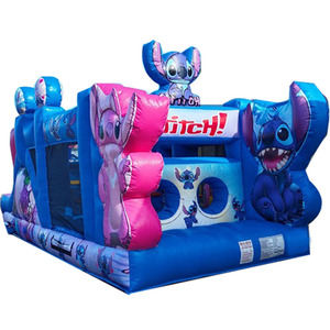 Jeux gonflables d'extérieur sur le thème de Stitch pour enfants, châteaux gonflables et structures gonflables combinées avec toboggans - Product Image 1