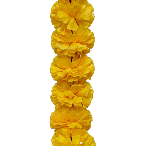 Artificial Marigold <b>Hanging</b> Garland Yellow <b>White</b> Floral String for Wedding Decoration Festival Decor Temple Pooja Home - Product Image 4