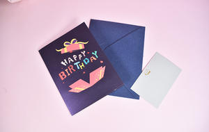 Venta al por mayor de papel artesanal cortado con láser colorido 3D Popup <span class=keywords><strong>Ha</strong></span>[pppy regalo de tarjeta de felicitación con tarjeta de mensaje y sobre - Product Image 6