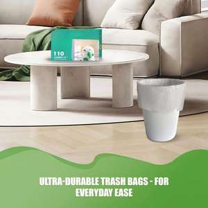 Huamaohengchun - Bolsas de Basura para Cocina con Cordón, 13 Galones, 110 Unidades, Transparentes, de LDPE, Sin Perfume, Resistentes, para Hogar y Oficina - Product Image 3