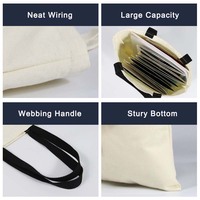 Sac fourre-tout en toile avec poignée en sangle colorée, logo personnalisé, réutilisable, écologique, sac de shopping en coton pliable pour la promotion
