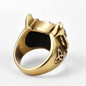 Bague Loup Personnalisée de Style Vintage Européen et Américain, avec Symboles de <span class=keywords><strong>la</strong></span> Mythologie Grecque et <span class=keywords><strong>des</strong></span> Légendes Viking - Product Image 3
