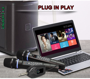 Professional Portable <b>Wireless</b> <b>Microphone</b> Set 50-Channel Karaoke Echo Sound Card with BT Function Noise Cancelling for Phone Use - Product Image 5