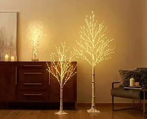 الجنية أضواء البتولا شجرة 4 ft 200 LED أضواء للداخلية في الهواء الطلق المنزل تزيين في العطلة led عيد الميلاد ضوء