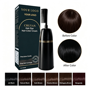 Crème colorante capillaire permanente à l'extrait d'herbes naturelles avec peigne applicateur facile – Prix usine pour femmes et hommes - Product Image 1