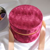 Coffret Cadeau Rond en Velours Élégant Personnalisé avec Nœud en Ruban, Boîte Rigide en Papier de Qualité Supérieure pour Chocolats et Cadeaux de Mariage