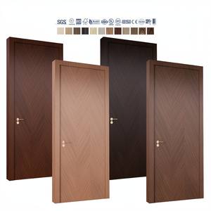 Porte intérieure en bois massif plaqué noyer noir, design moderne américain, pré-montée, dernière collection. - Product Image 6