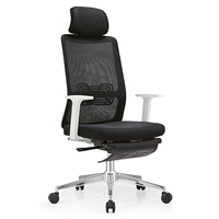 Silla de Oficina Ergonómica de Malla con Respaldo Alto, Reposapiés, Soporte Lumbar, Reposabrazos 3D, Reclinable, para Juegos y Computadora