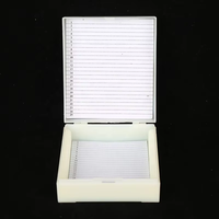 4Biolab 25pcs Plastic Cassette White Glass Slide Holder Microscope Slide Storage Box