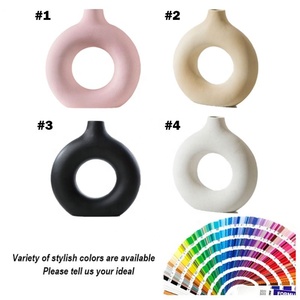 Vase en céramique à fleurs moderne nordique vintage avec logo personnalisé et plantes artificielles Vase en céramique et en porcelaine à fleurs sur pied pour décoration intérieure - Product Image 2