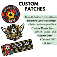 Patch en caoutchouc personnalisé pour le football, logo d'équipe sportive, cercle rond, PVC souple, patch en silicone multicolore en relief