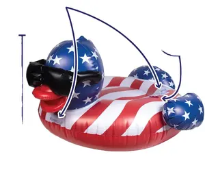 Summer Pool Float Swim Ring Derby Duck Stars & Stripes Large Holds Up to 250 Pounds Pool Float