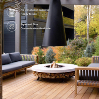 MEISU.CH BBQ Nouveau Design Brûleur sans fumée pour foyer extérieur 1000mm, compatible bois/gaz naturel/alcool, foyer central