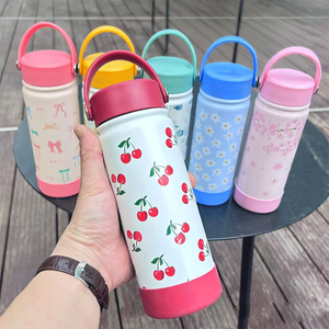 floral stainless steel <b>small</b> water <b>bottle</b> 20oz In stock with handle stainless steel water <b>bottle</b> 600ml - Product Image 4