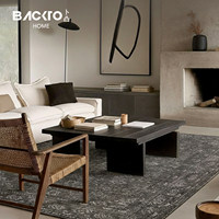 BACKTO Türkischer Importierter Tufting-Teppich im Vintage Persischen Stil Luxuriöses Hochwertiges Blumenmuster für Wohnzimmer Sofa Schlafzimmer