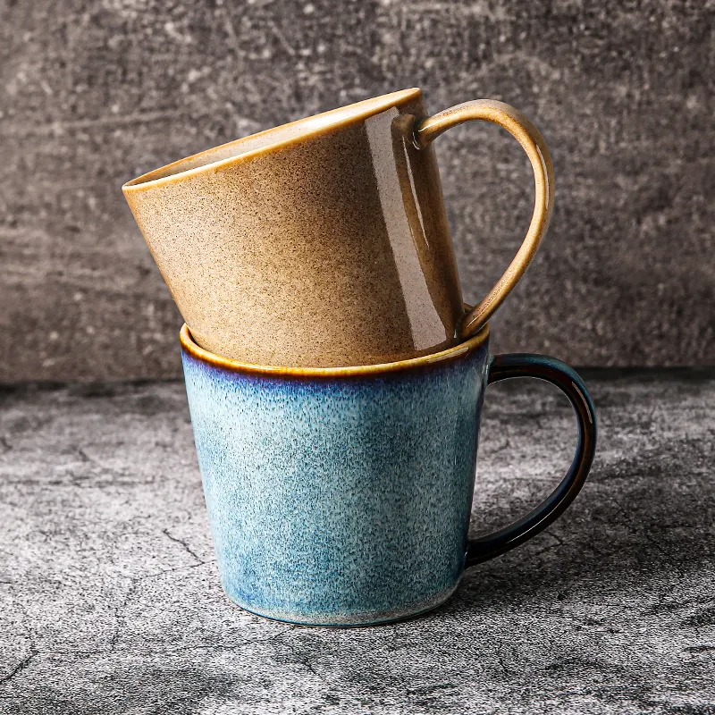 Fechadura de caneca de café de cerâmica, feita de cerâmica, logotipo personalizado, caneca de café