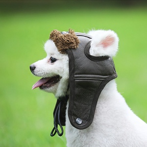 Atacado chapéu de piloto de couro, chapéu quente de couro para cães pequenos, animais de estimação, produto engraçado cosplay, presente de halloween, acessórios para cachorro - Product Image 6