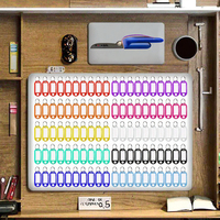 Porte-clés robustes en plastique avec étiquettes interchangeables, anneau métallique, forme rectangulaire - Gestion des étiquettes et des badges