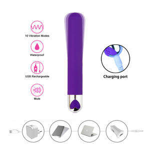 충전식 딜도 G-spot 스틱 엑스트라 롱 슬림 진동 총알 진동기 여성용 성인 섹스 토이 - Product Image 4