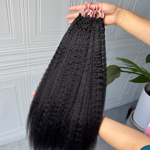Honest Hair Factory Factory Direct Vietnamese Kinky Straight Feather Crochet Virgin Human Hair Extensions <b>Machine</b> Double Weft - Product Image 2