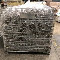 Conteneur industriel empilable en treillis métallique galvanisé Q235 en acier doux pour entrepôt, de type japonais, robuste