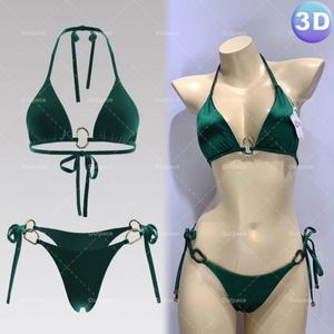 Maillot de bain une pièce personnalisé avec logo 3D, confortable, grande taille, imprimé animal, triangle, pour la plage - Product Image 2