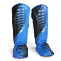 Protège-tibias et protège-pieds professionnels en PU personnalisés pour MMA, Kickboxing, Muay Thai – Protection des jambes avec panneau de cheville flexible et ajustement incurvé