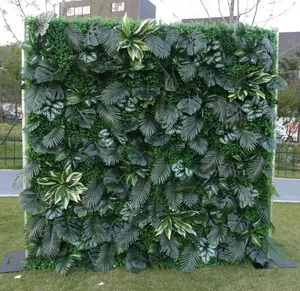 צמחים מלאכותיים ופרחים מלאכותיים מחצלת גידור אנכי גן דשא קיר ירוק לוח קיר לוח קיר ירוק לוח רקע מסיבת חתונה