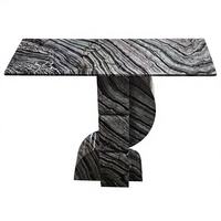 Table console rectangulaire moderne en marbre veiné noir sur mesure pour hall d'hôtel et utilisation dans le salon et la chambre