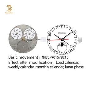 Fabricante de Movimientos Automáticos Personalizados Modificados Japan Miyota 9015 8215 nh35 con Fecha Semanal, Calendario Mensual y Fase Lunar - Product Image 2