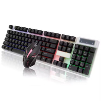 Nuevo Teclado Estándar con Cable para Oficina, Teclado con Cable para Computadora de Escritorio y Portátil, Combo de Teclado y Ratón, 104 Teclas Silenciosas, USB 2.0 para PC de Escritorio