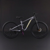 Vélo tout-terrain à suspension intégrale pour jeunes étudiants, frein hydraulique, vélo à une vitesse pour garçons et filles