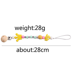 <span class=keywords><strong>Attache</strong></span>-sucette en silicone pour bébé de 0 à 12 mois, motif éléphant, support de dentition apaisant, jouet à mâcher, factice avec chaîne inspirée des animaux - Product Image 2