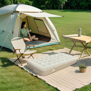 Lit gonflable pliable avec matelas intégré, pompe à air portable, matelas gonflable auto-gonflant pour le camping - Product Image 1