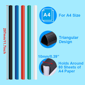 Foska B2B văn phòng phẩm thiết lập A4 Cột Sống Thanh ràng buộc đầy màu sắc 12inch Nhựa bền trượt cuốn sách chất kết dính với 80 tờ Công suất - Product Image 3