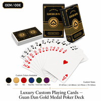 Jeu de cartes de poker Guan Dan Gold Medal de luxe, personnalisé, écologique, durable, en papier, portable, OEM/ODM, taille et couleur personnalisables pour toute la famille
