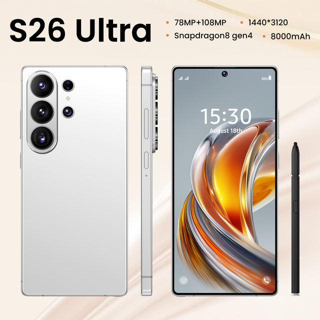 Factory Budget S26 Ultra Full Screen Cell Phone | 2026 Model at Best Price | 108MP Camera, LTE & Version