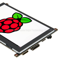 Monitor Layar Sentuh Kapasitif Transmisif IPS TFT Raspberry Pi 5 Inci 800x480 Port Lampu Latar 12-LED Kecerahan 500cd/m2