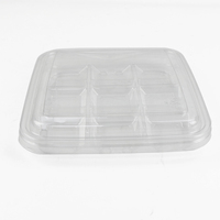 Plateau transparent à 9 compartiments pour noix, bonbons, macarons, chocolats, avec couvercles, emballage pour mochi