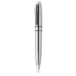 Stylo bille chromé brillant en métal, acier inoxydable et laiton, pointe de 0,7 mm, encre noire, corps promotionnel en forme d'animal pour cadeaux - Product Image 1