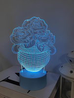 Lampe de nuit LED en acrylique 3D romantique à commande tactile en forme de cœur, lampe d'amour pour la Saint-Valentin, décoration de chambre à coucher, bureau, table, cadeau