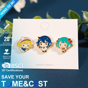 OEM Großhandel Abzeichenhersteller Vergoldete Individuelle Anime-Charakter Niedliche Metall-Emaille Anstecknadel - Product Image 1