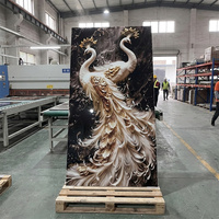 Panneau mural en PVC ignifuge, résistant aux UV, imitation marbre, feuille décorative en PET, faux placage brillant, panneau imitation marbre pour usage commercial