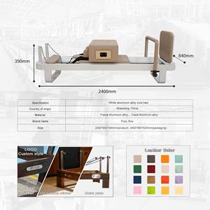 เตียงพิลาทิสเรฟอร์เมอร์ระดับมืออาชีพ - อุปกรณ์สตูดิโอพิลาทิสทำจากอลูมิเนียมอัลลอยด์ที่ทนทาน พร้อมคุณสมบัติอเนกประสงค์ - Product Image 4