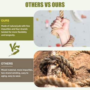 Corde en jute torsadée robuste, naturelle, pour artisanat, jardinage, emballage, escalade, <span class=keywords><strong>hamac</strong></span>, nautique, tirage à la main, balustrades, maison, manège - Product Image 3